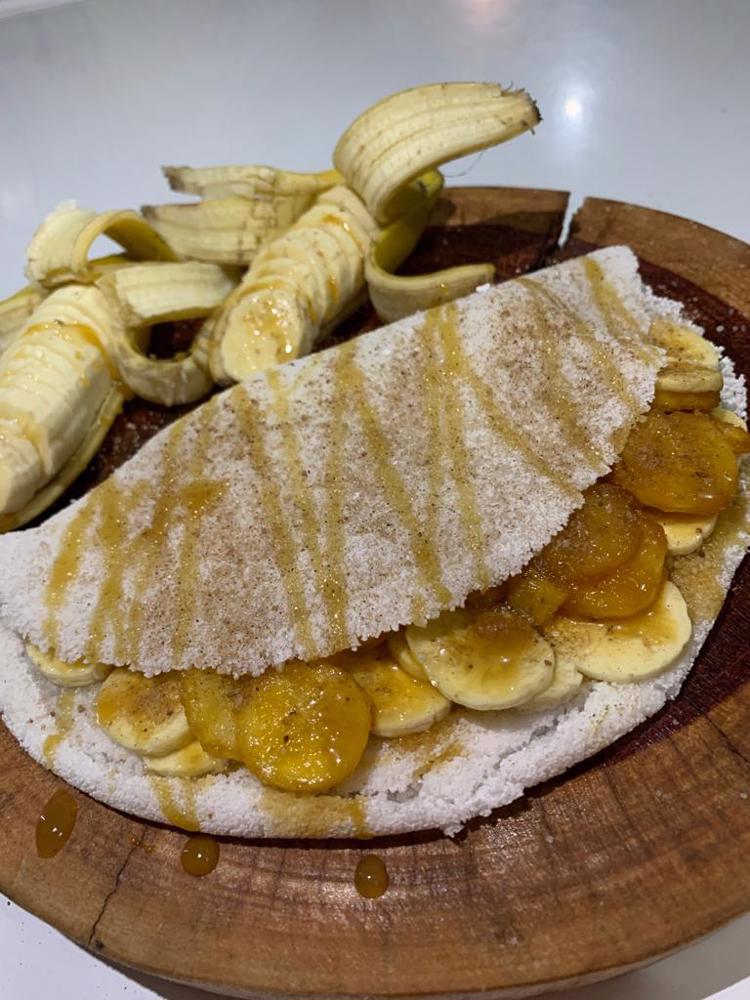 Tapioca Com Banana, Canela e Açucar
