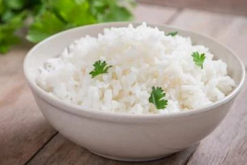 Porção de arroz branco