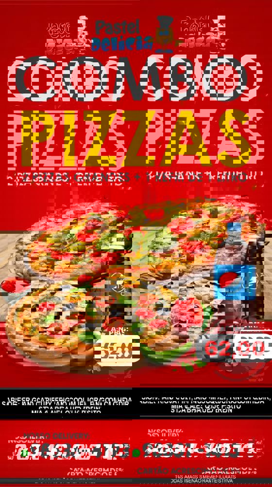 2 Pizzas Grandes + 1 Refri 1L