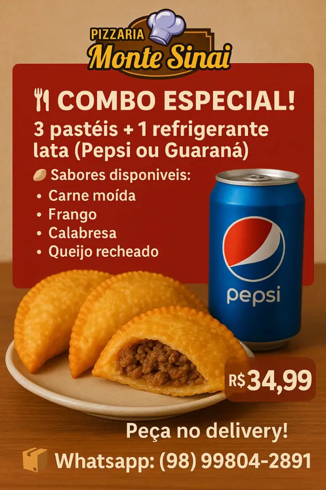 3 Pasteis + Refri Lata