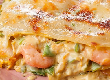 Lasanha de Camarão - Serve 2 pessoas  