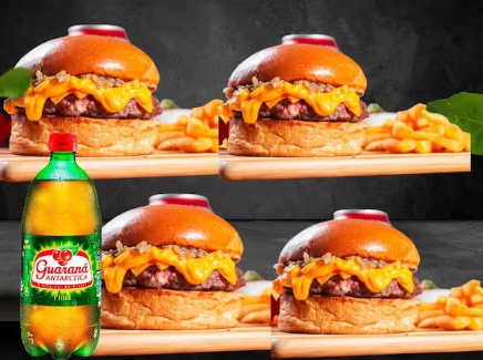 4x Minuto Cheddar + 2 Batatas Frita + 1 Refri Litro Grátis