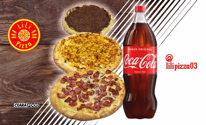 2 Pizzas Grande + 1 Pizza P Doce + 1 Refrigerante de 2Lts