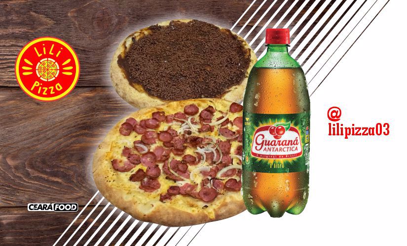 Pizza Grande + 1 Pizza P Doce + 1 Refrigerante de 1L