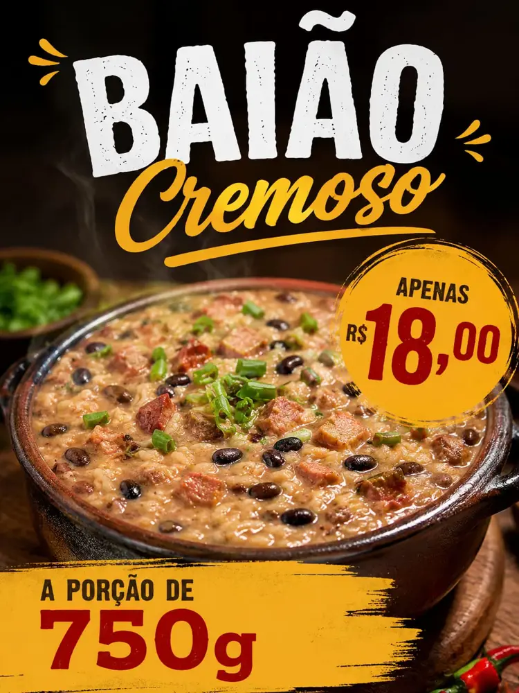 PORÇÃO DE BAIÃO CREMOSO 750G