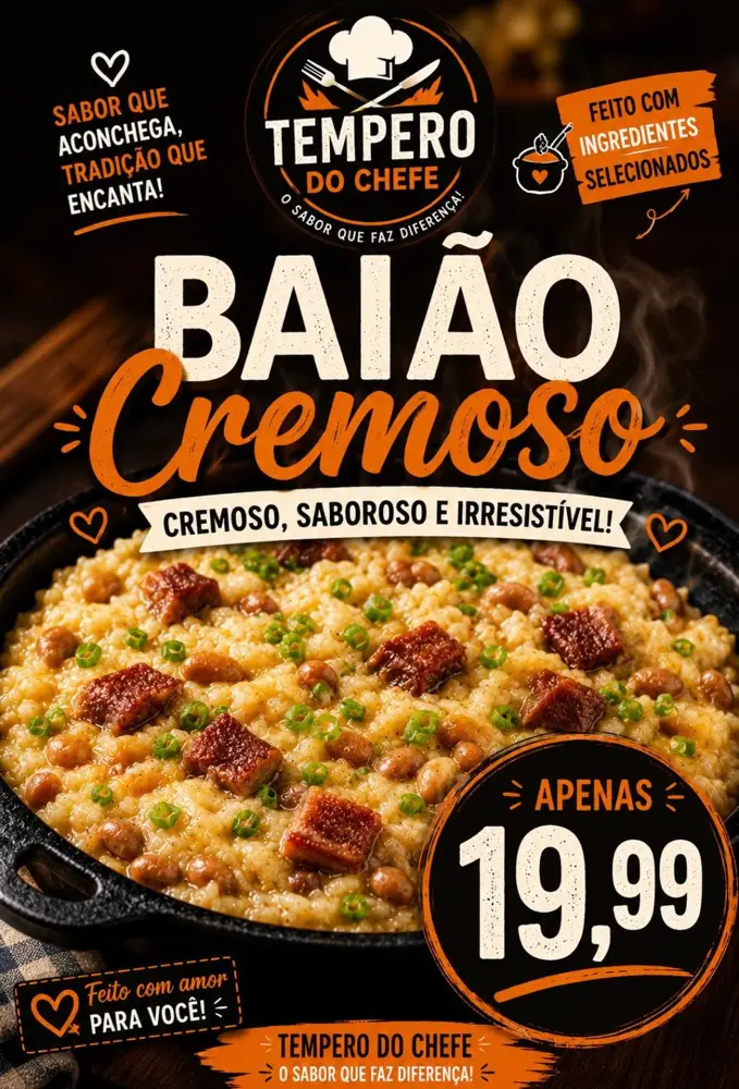 PORÇÃO DE BAIÃO CREMOSO 750G