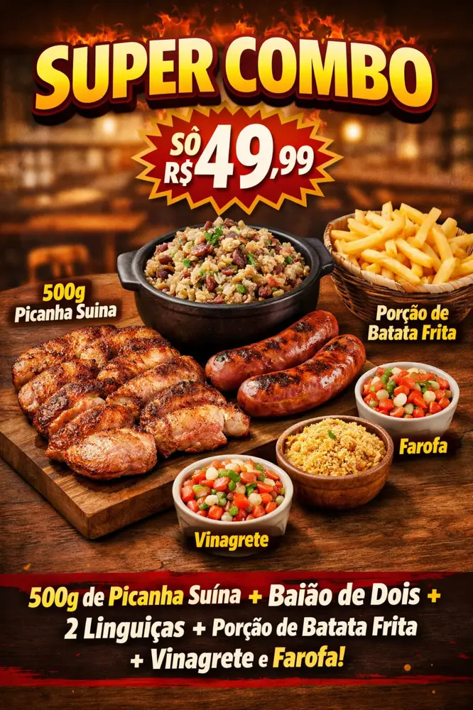 COMBO MAMINHA 300G MAMINHA 1 BATATA 1 BAIAO 1 LING VINAGRETE FAROFA