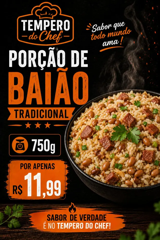 PORÇÃO DE BAIÃO TRADICIONAL 