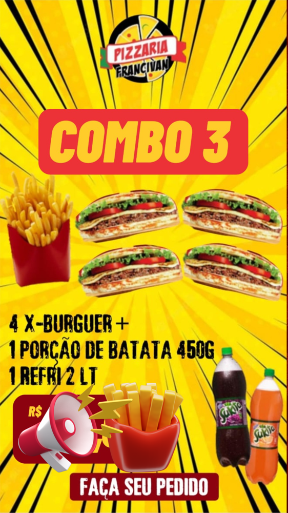 COMBO 04 XBURGUER + REFRI. 02L