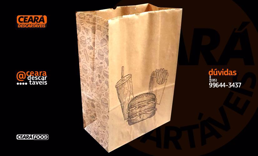 Saco Kraft Delivery 4 (26x37x14F) Impresso