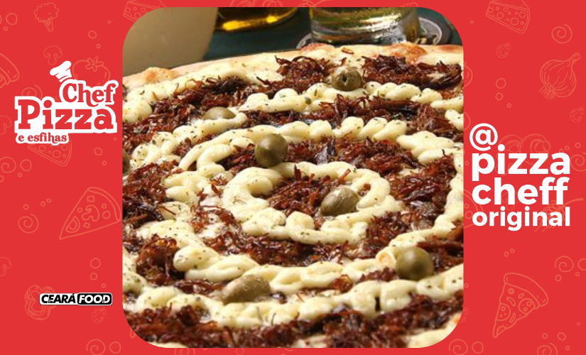 Pizza de Carne de Sol com requeijao